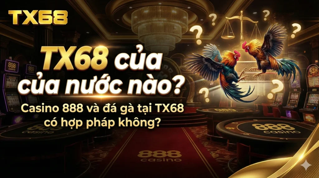TX68 của nước nào? Casino 888 và đá gà tại TX68 có hợp pháp không?