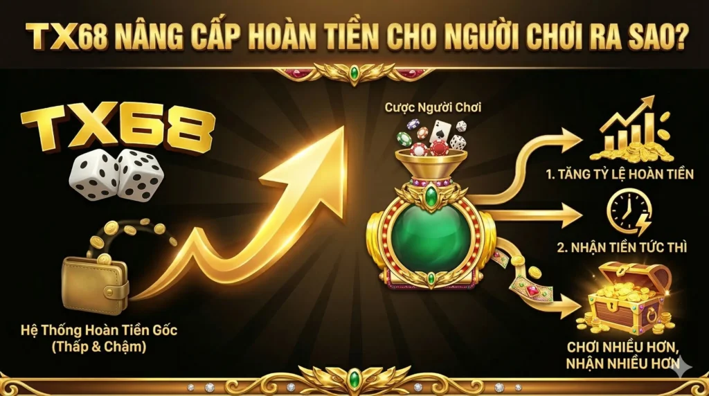 TX68 nâng cấp hoàn tiền cho người chơi ra sao?